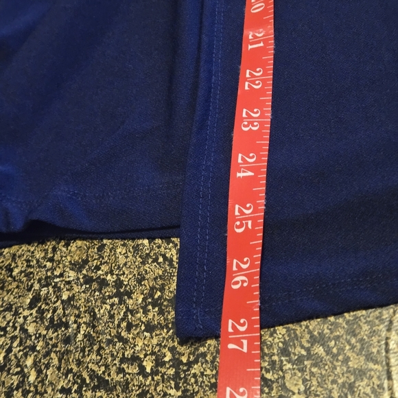 IMAN Global Chic Midnight Blue Caped Shell Top Women's XL Scoop Neck Modern Chic - Picture 9 of 11